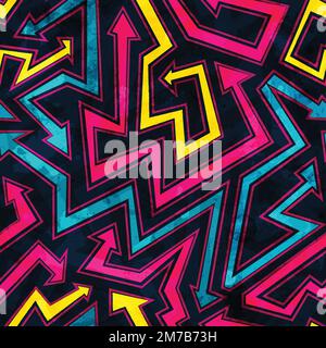 arrows seamless pattern with grunge effect Stock Vector