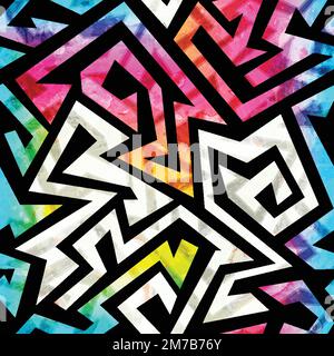 music geometric seamless pattern with grunge effect Stock Vector