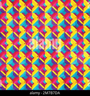 psychedelic mosaic seamless pattern Stock Vector