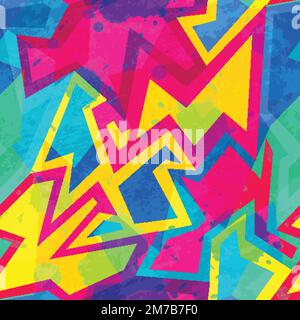 bright music seamless pattern with grunge effect Stock Vector