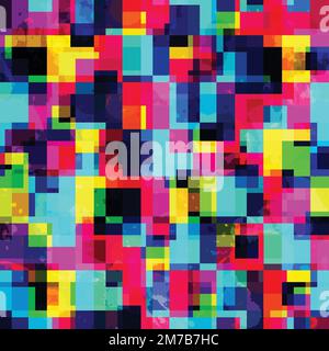 bright pixel seamless pattern Stock Vector