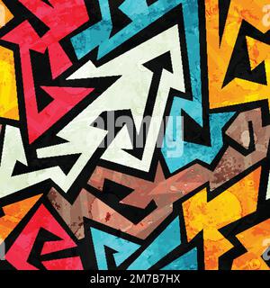graffiti seamless pattern with grunge effect Stock Vector
