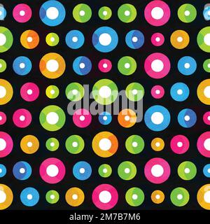 music circle seamless pattern Stock Vector
