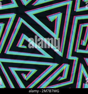 illusion maze seamless pattern Stock Vector