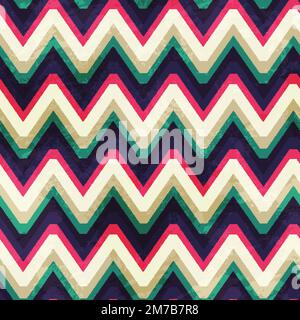 vintage zigzag seamless pattern with grunge effect Stock Vector