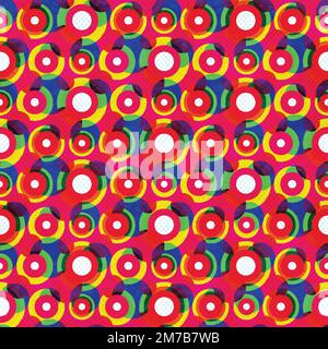 red circle seamless pattern Stock Vector