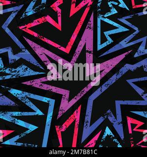 music grunge geometric seamless pattern Stock Vector