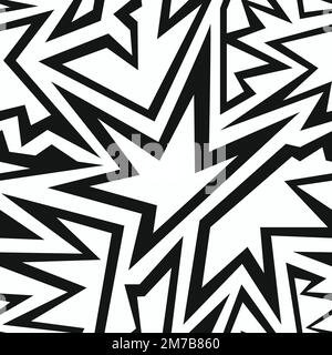 monochrome star seamless pattern Stock Vector