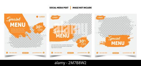 Super Delicious food Social media post template. .food social media post design. Restaurant menu vector template Stock Vector