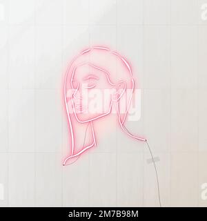 Feminine neon sign design resource vector Stock Vector