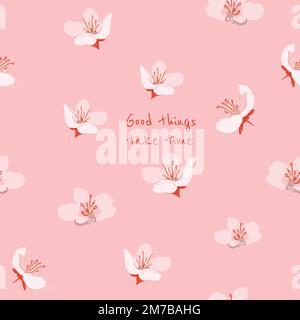 Editable floral aesthetic template vector for social media post with inspirational quote Stock Vector