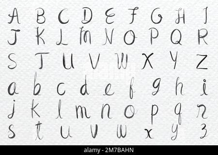 Cursive calligraphy alphabet vector font typography Stock Vector