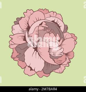 Vintage rose old school flash tattoo design symbol vector Stock Vector