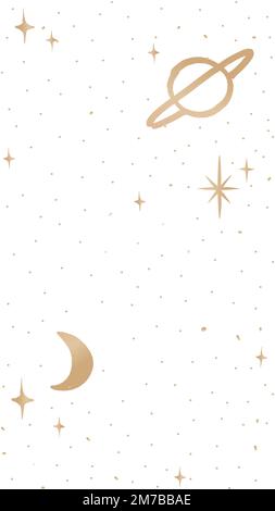 Galaxy mobile wallpaper vector cute doodle style Stock Vector