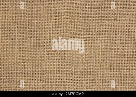 Hessian hemp burlap fabric background, natural material. Used for sacking and craft projects Stock Photo
