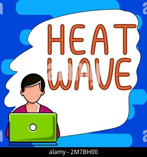 Text caption presenting Heat Wave. Conceptual photo a prolonged period of abnormally hot weather Stock Photo