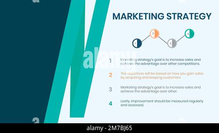 Marketing strategy presentation vector slide editable template Stock Vector