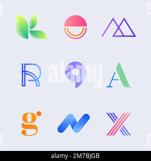 Gradient creative business logo vector set Stock Vector
