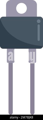 Resistor antenna icon flat vector. Central circuit. Computer energy ...