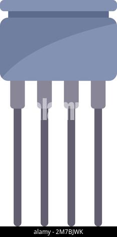 Audio resistor icon flat vector. Electric circuit. Computer energy ...