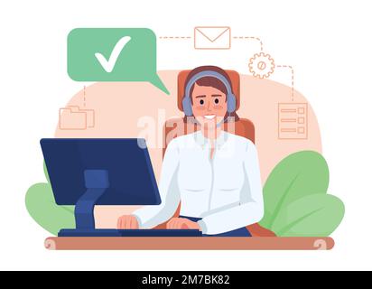 Customer service problem-solving skill 2D vector isolated illustration Stock Vector