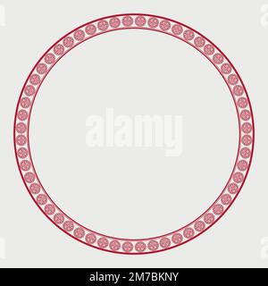 Chinese frame Lu symbol vector pattern red circle in Chinese New Year theme Stock Vector