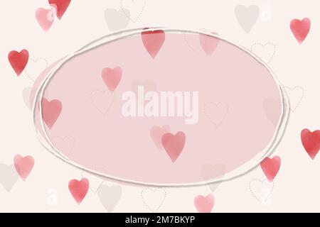 Heart decorated frame vector for Valentine&rsquo;s day Stock Vector