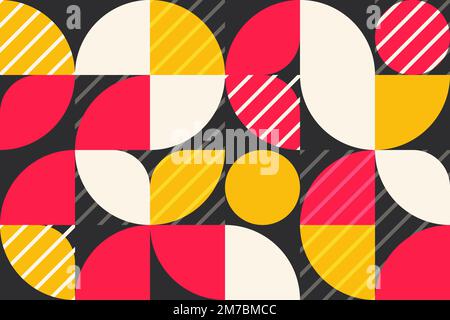Abstract geometry pattern design of Scandinavian style for business web banner. Artwork with simple shape and lines pattern stripe decoration Stock Vector