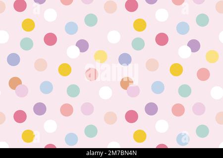 Background seamless pattern vector with cute pastel polka dots Stock Vector
