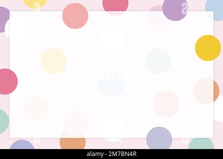 Pastel polka dot frame vector in cute pastel pattern Stock Vector