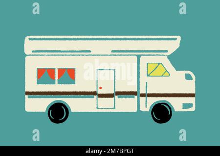 Vintage Caravan vehicle graphic vector for transportation Stock Vector