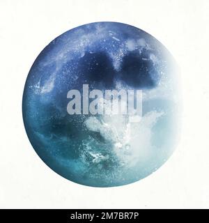 Blue moon element vector in white background Stock Vector
