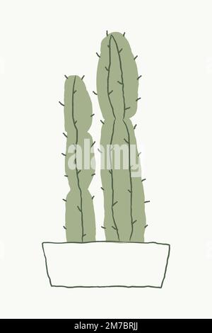 Cereus cactus vector doodle hand drawn Stock Vector