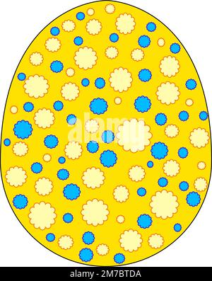 Decorated Easter egg, graphic illustration isolated on background Stock Vector