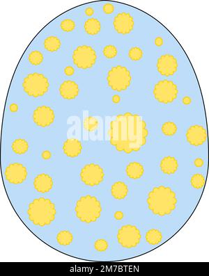 Decorated Easter egg, graphic illustration isolated on background Stock Vector