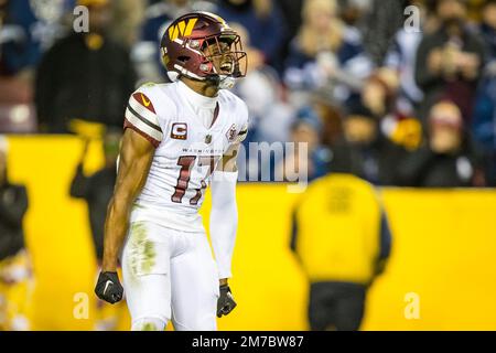 January 8, 2023 : Dallas Cowboys wide receiver T.Y. Hilton (16) jumps to  catch the pas during the game against the Washington Commanders in  Landover, MD. Photographer: Cory Royster (Credit Image: Â©