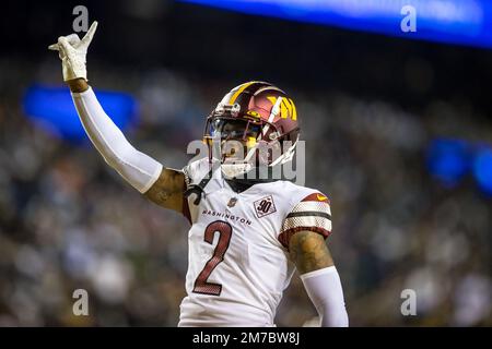 Washington Commanders wide receiver Terry McLaurin (17) runs during an NFL  football game against the Dallas Cowboys, Sunday, January 8, 2023 in  Landover. (AP Photo/Daniel Kucin Jr Stock Photo - Alamy