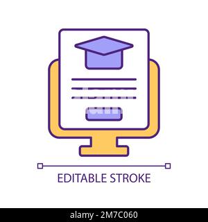 Elearning RGB color icon Stock Vector