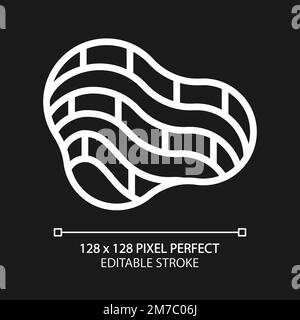 Coal mine pixel perfect white linear icon for dark theme Stock Vector