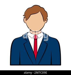 User avatar profile. Businessman with office suit and red tie. Vector illustration Stock Vector