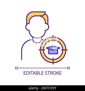 Personalized educational program RGB color icon Stock Vector