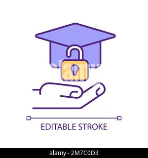 Student account security RGB color icon Stock Vector