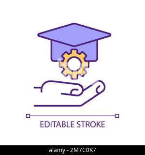 Student account settings RGB color icon Stock Vector