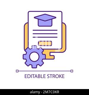 Elearning platform settings RGB color icon Stock Vector