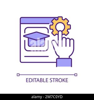Learning platform settings RGB color icon Stock Vector