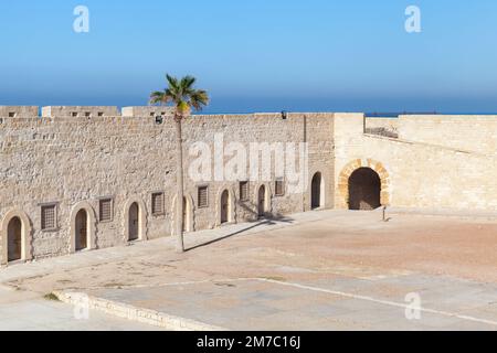 Citadel of Qaitbay or the Fort of Qaitbay, 15th-century defensive fortress located on the Mediterranean sea coast, Alexandria, Egypt. It was establish Stock Photo