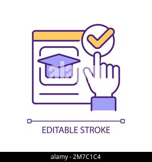 Learning platform interface RGB color icon Stock Vector