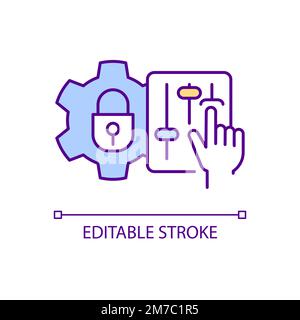 Data security settings RGB color icon Stock Vector