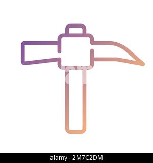 Pickaxe pixel perfect gradient linear vector icon Stock Vector