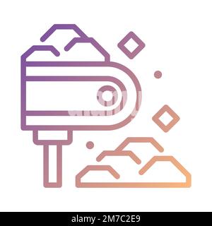Conveyor pixel perfect gradient linear vector icon Stock Vector